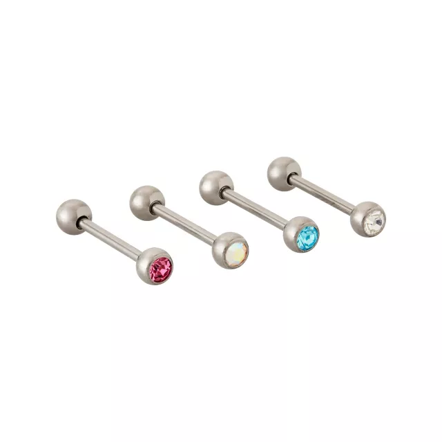 Multi-Pack CZ Multi-Color Barbells 14 Pack - 14 Gauge at Spencer's