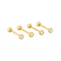 Multi-Pack CZ Goldtone Barbells 14 Pack - 14 Gauge at Spencer's