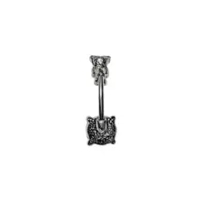 CZ Heart Double Gem Belly Ring - 14 Gauge at Spencer's