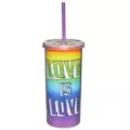 Love Is Love Glitter Cup With Straw - 20 oz. at Spencer's