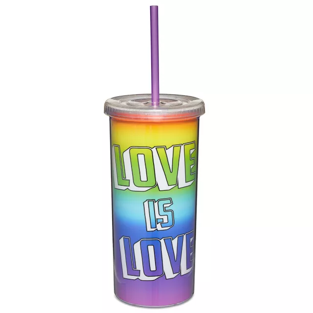 Love Is Love Glitter Cup With Straw - 20 oz. at Spencer's