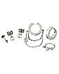 Multi-Pack Silvertone Assorted Stud Earrings and Huggie Hoop Earrings 6 Pack - 20 Gauge
