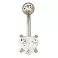 CZ Heart Titanium Belly Ring - 14 Gauge at Spencer's