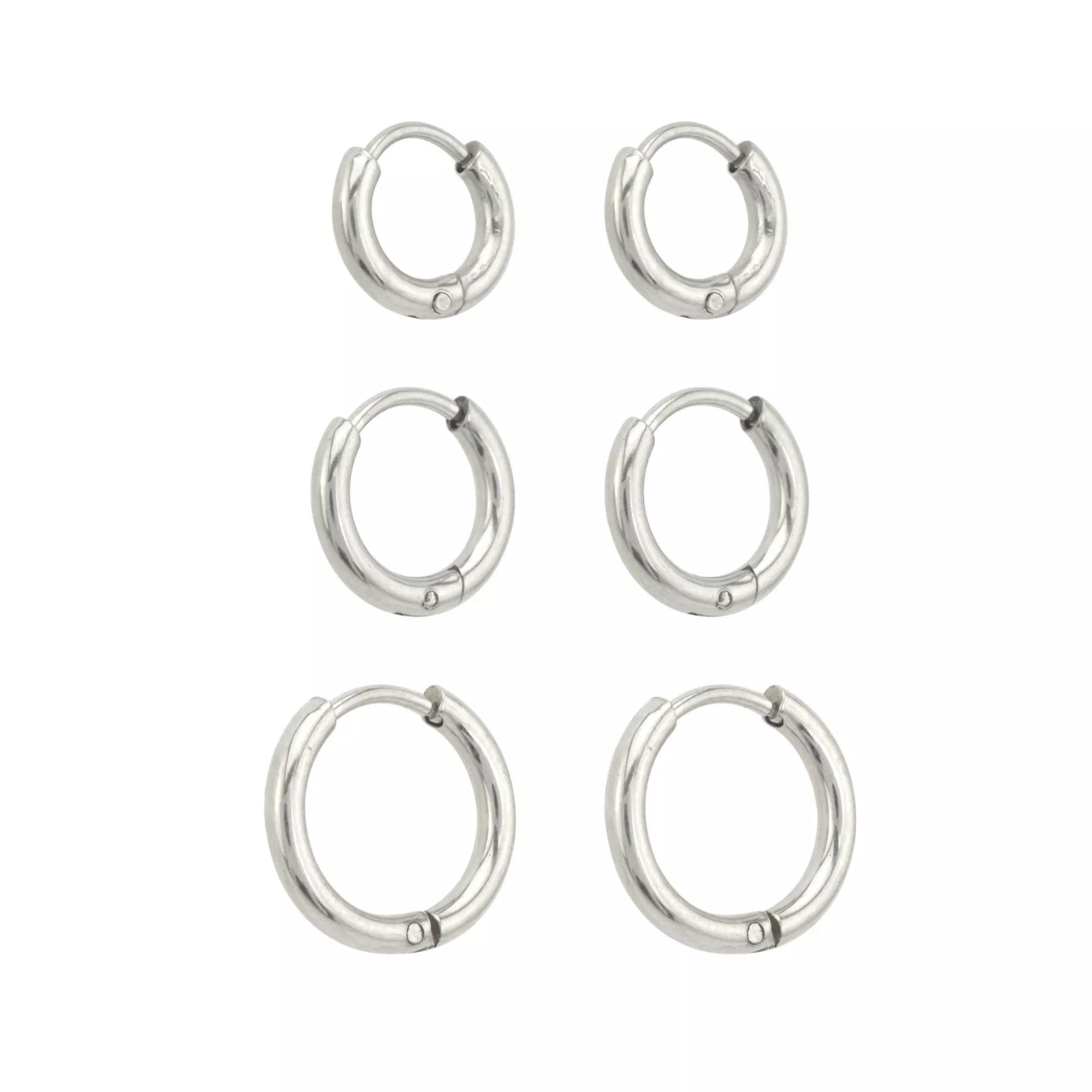 Multi-Pack CZ Silver-Plated Hinged Hoop Earrings 3 Pack - 20 Gauge at Spencer's