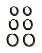 Multi-Pack Black Huggie Hoop Earrings Graduated Sizes - 3 Pair