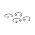 Multi-Pack CZ Silvertone Titanium Horseshoe Rings 4 Pack - 16 Gauge at Spencer's