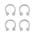 Multi-Pack CZ Silvertone Titanium Horseshoe Rings 4 Pack - 16 Gauge at Spencer's