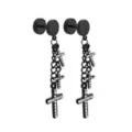 CZ Black Triple Cross Dangle Fake Plugs - 18 Gauge at Spencer's
