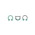 Multi-Pack Teal Star Horseshoe Nose Rings and Clicker Septum Ring 3 Pack - 16 Gauge at Spencer's