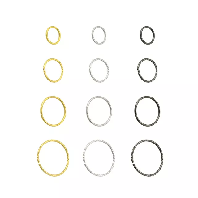 Multi-Pack Black and Goldtone Twisted Hoop Nose Rings 12 Pack - 20 Gauge at Spencer's