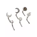Multi-Pack CZ Star and Moon L-Bend Nose Rings 6 Pack - 20 Gauge at Spencer's
