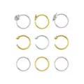 Multi-Pack CZ Moon and Star Hoop Nose Rings 9 Pack - 20 Gauge at Spencer's