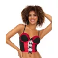 Plus Size Red and Black Lace Cropped Corset Top at Spencer's