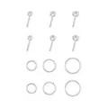 Multi-Pack CZ Round Pin and Hoop Nose Rings 12 Pack - 20 Gauge at Spencer's
