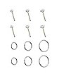 Multi-Pack CZ Round Pin and Hoop Nose Rings 12 Pack - 20 Gauge