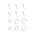 Multi-Pack CZ Round Pin and Hoop Nose Rings 12 Pack - 20 Gauge at Spencer's