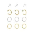 Multi-Pack CZ Goldtone and Silvertone Pin Nose Rings and Hoop Nose Rings 12 Pack - 20 Gauge at Spencer's