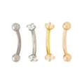 Multi-Pack CZ Silvertone and Goldtone Pronged Curved Barbells 4 Pack - 16 Gauge at Spencer's