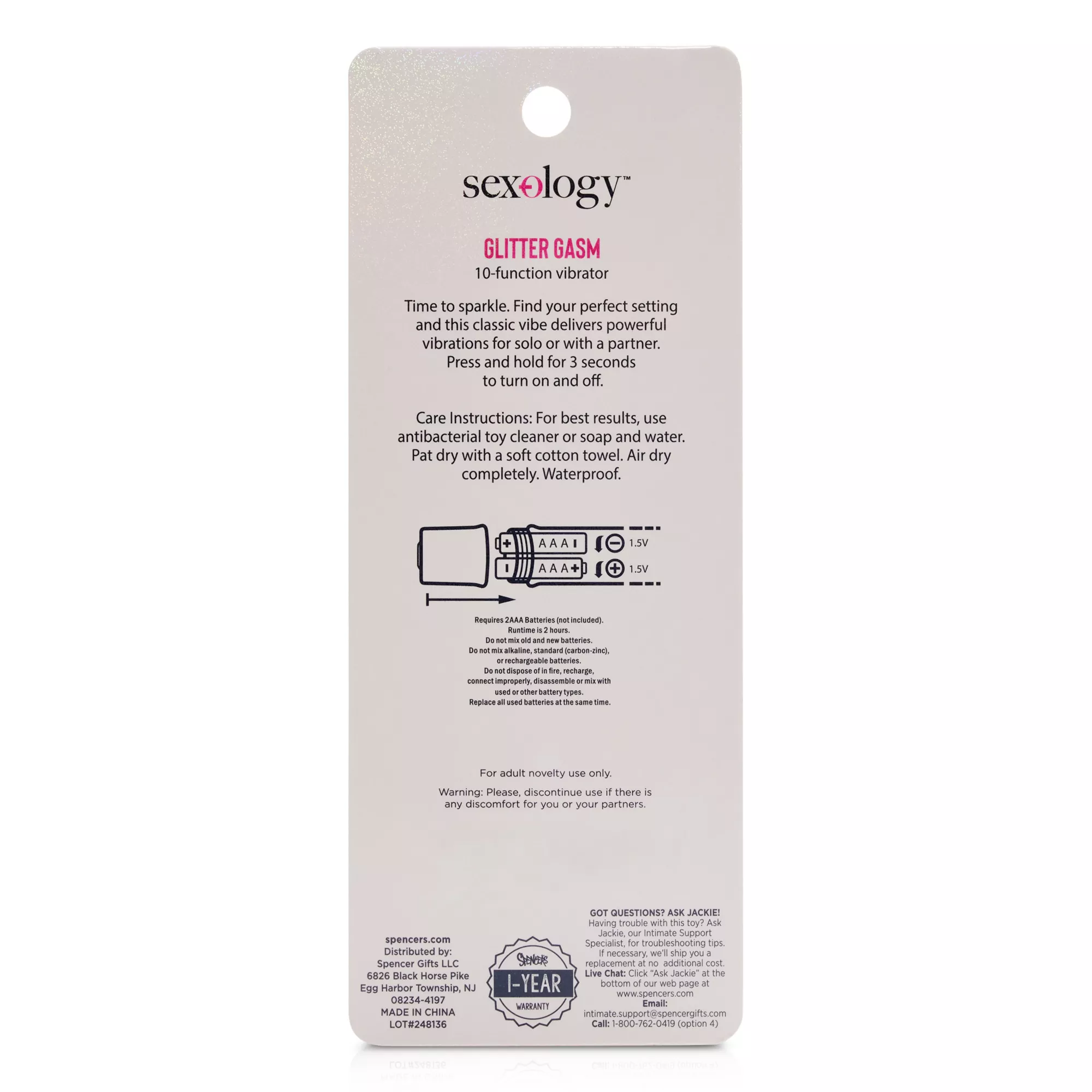 Glitter Gasm Bullet Vibrator - Sexology at Spencer's