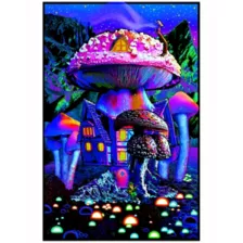 Mushroom House Black Light Poster at Spencer's