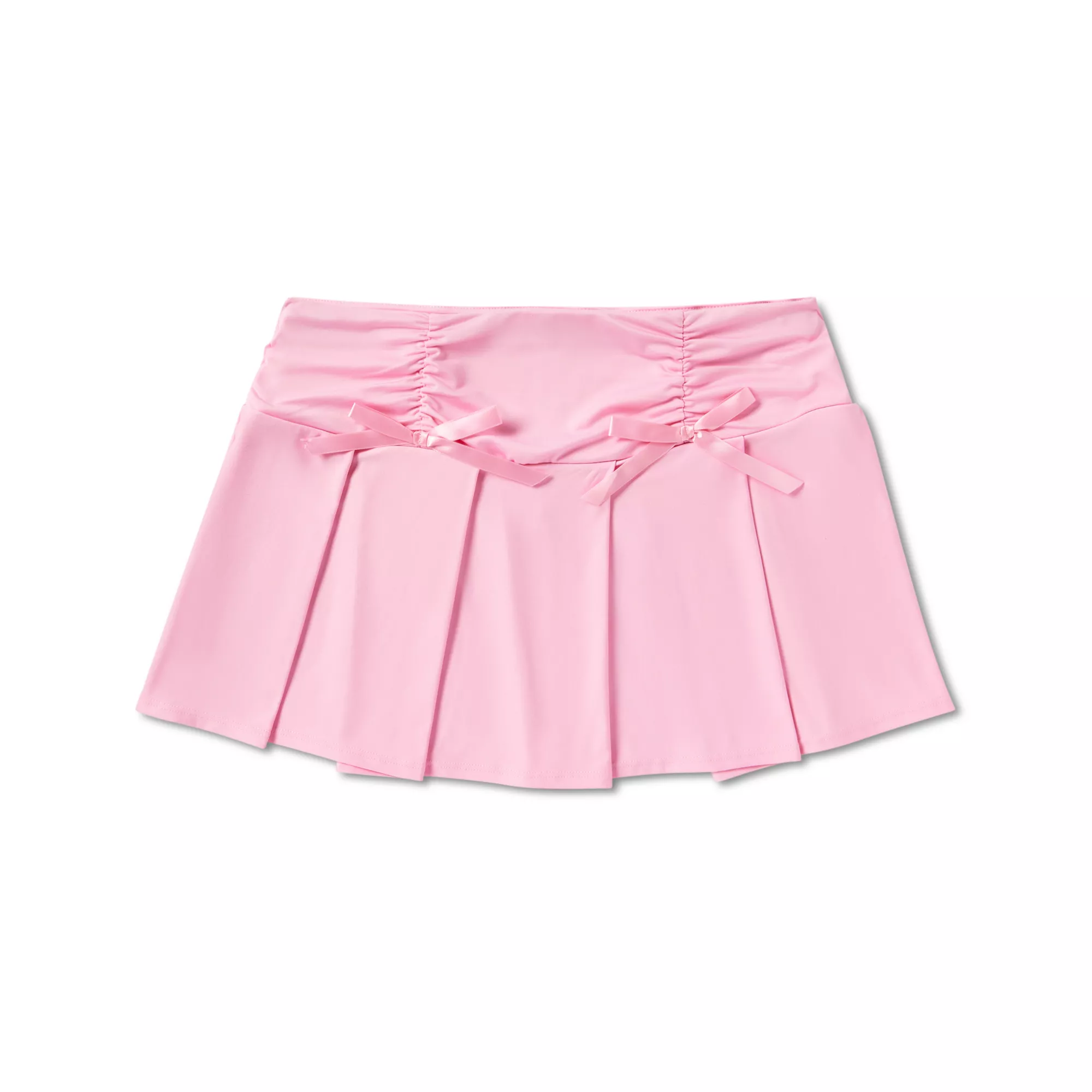Pink Satin Bow Mini Skirt at Spencer's