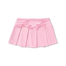 Pink Satin Bow Mini Skirt at Spencer's