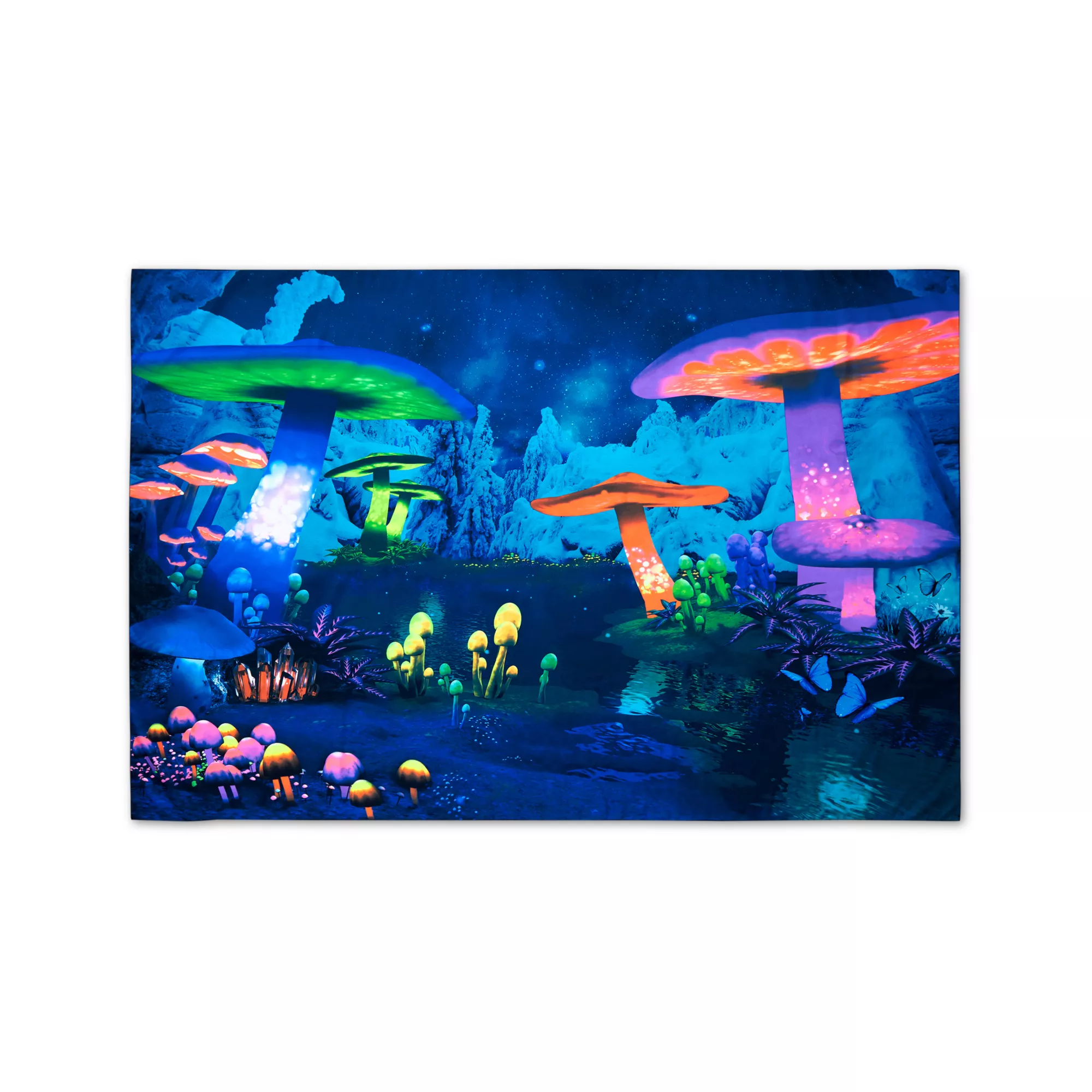 Black Light Magical Mushroom Tapestry at Spirit Halloween