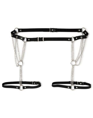 Black Chain Garter Belt - Spencer's