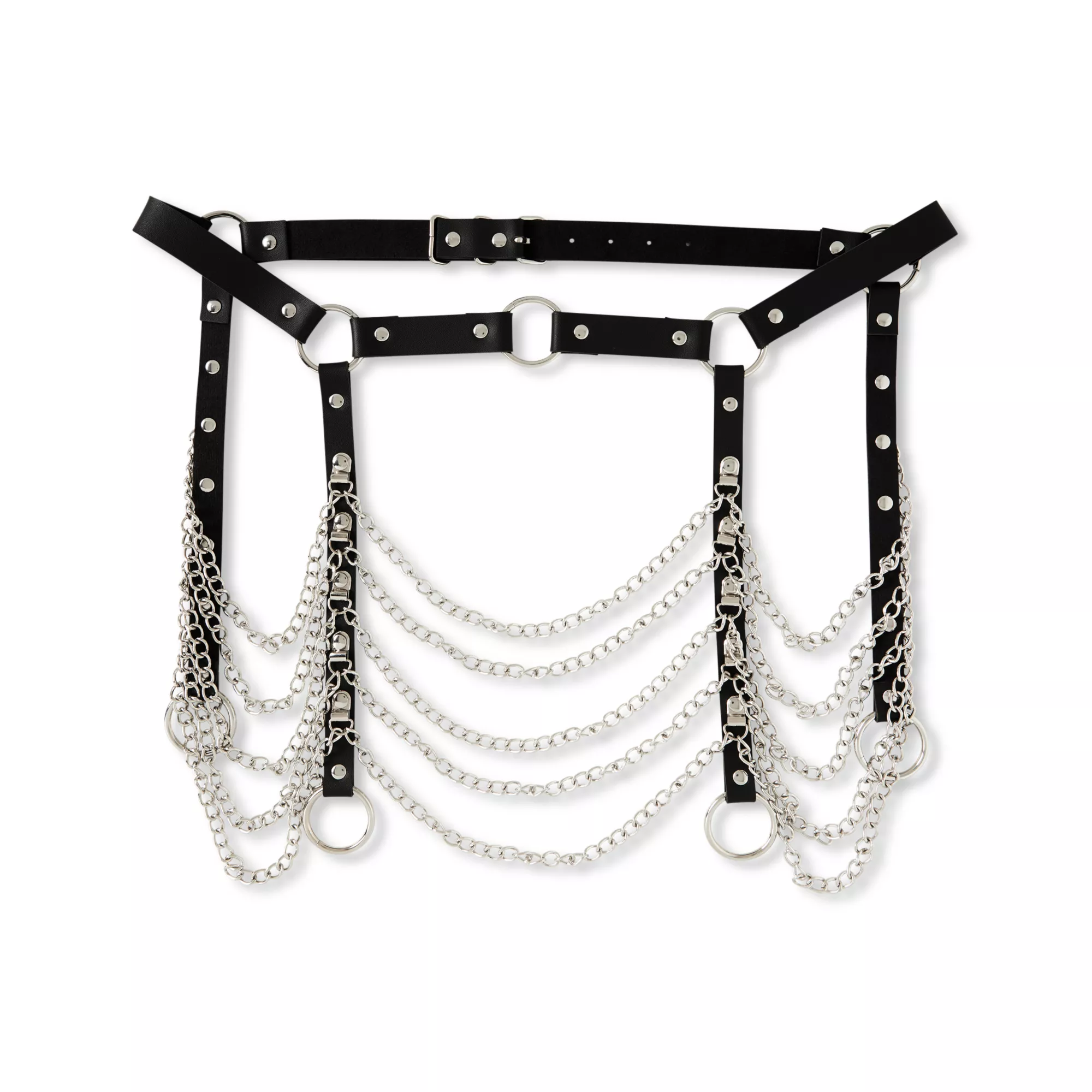 Black Full Chain Adjustable Garter Belt at Spencer's