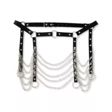 Black Full Chain Adjustable Garter Belt at Spencer's