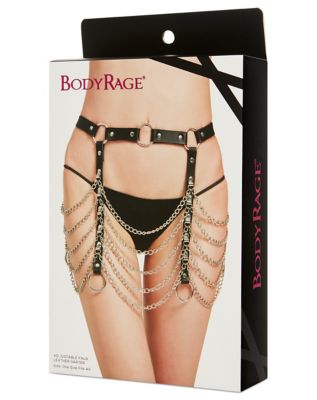 Black Full Chain Adjustable Garter Belt