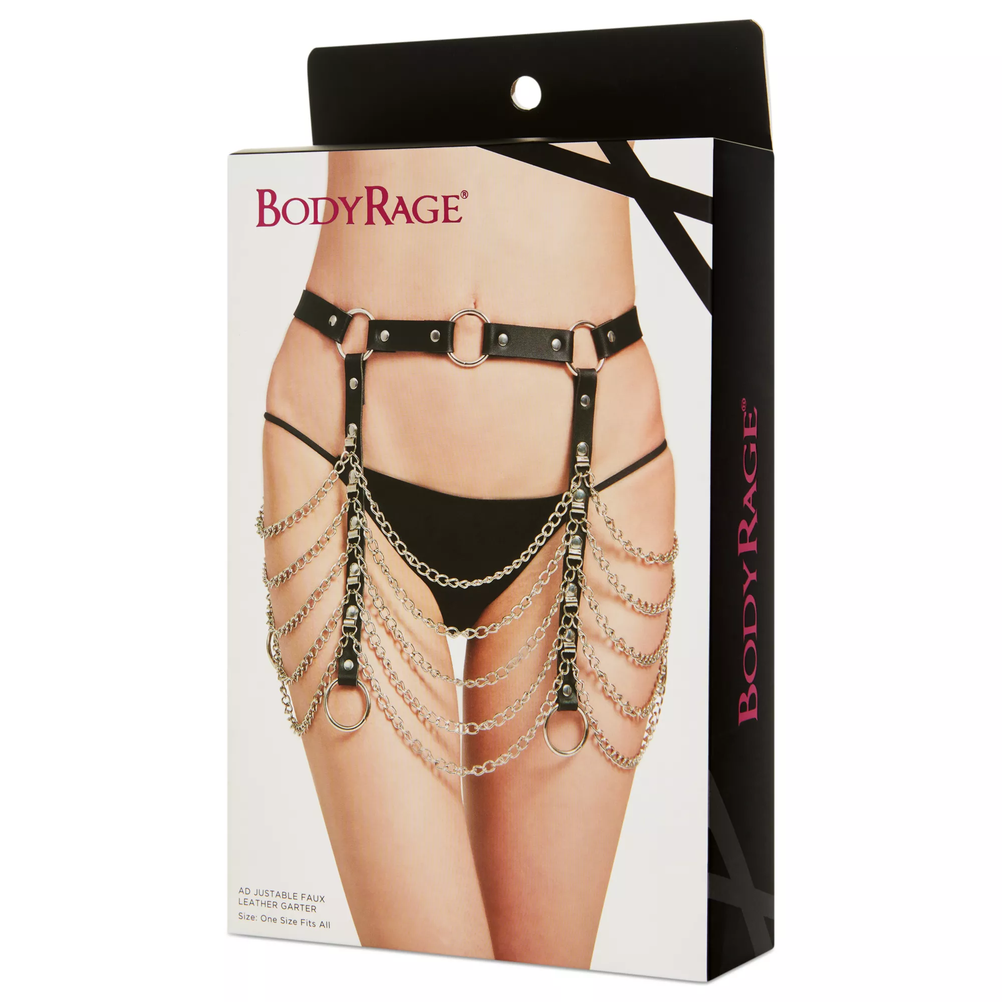 Black Full Chain Adjustable Garter Belt at Spencer's
