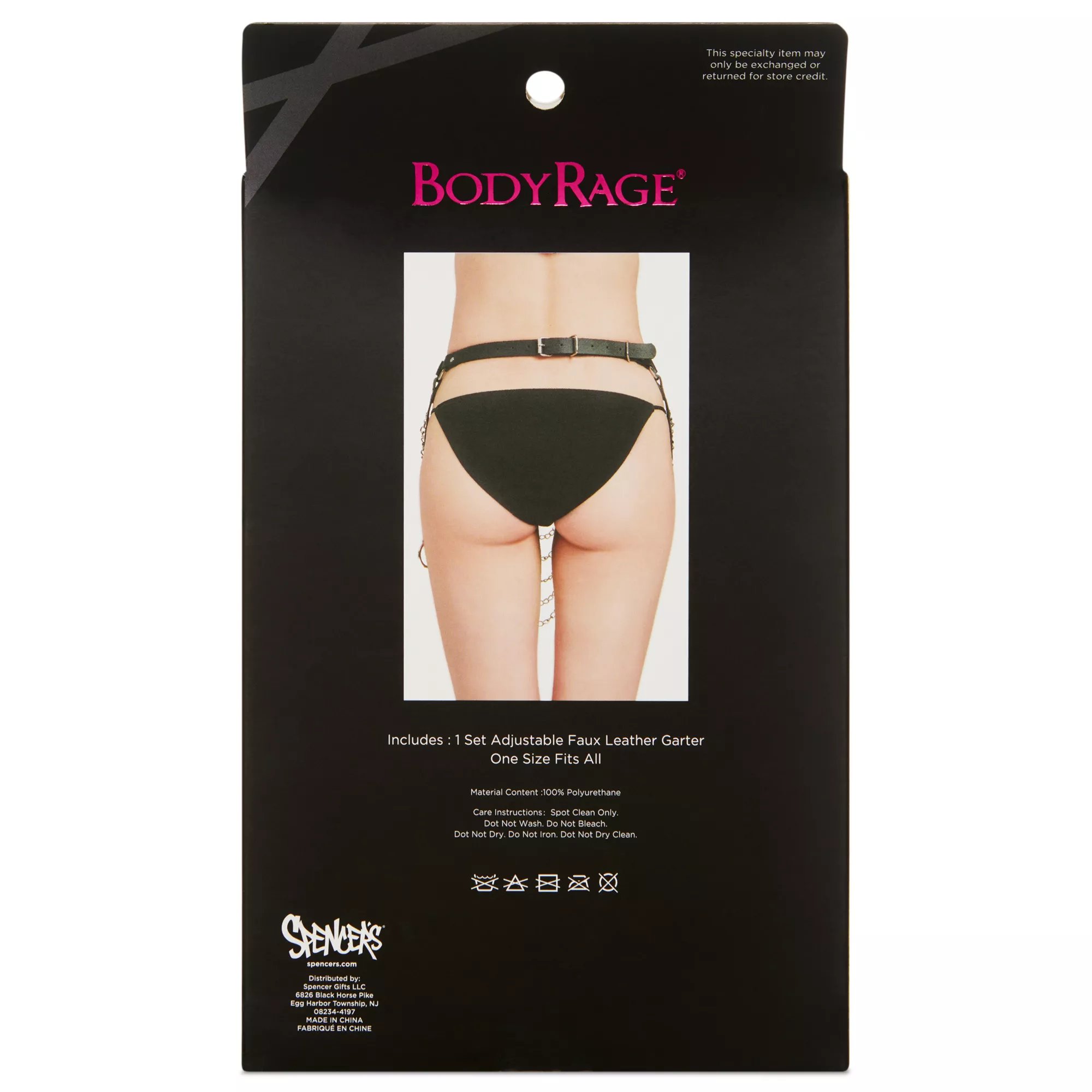 Black Full Chain Adjustable Garter Belt at Spencer's