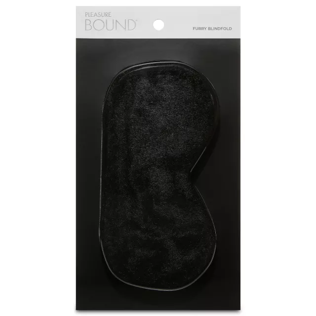 Black Furry Blindfold - Pleasure Bound at Spencer's