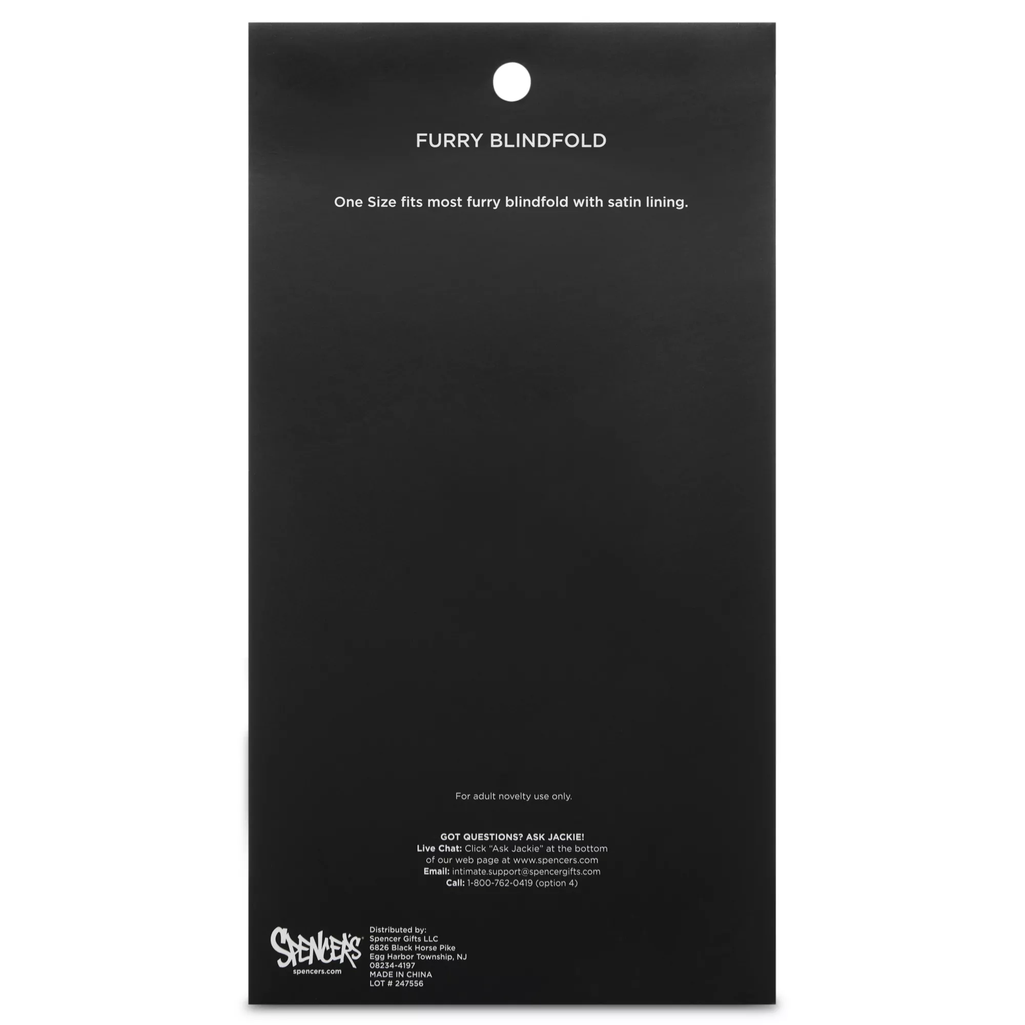 Black Furry Blindfold - Pleasure Bound at Spencer's