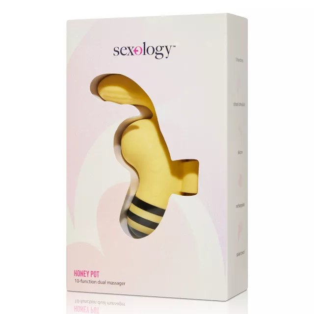 honey sex spielzeug Honey Pot 10-Function Rechargeable Vibration and Suction Dual Massager 4.1  Inch - Sexology