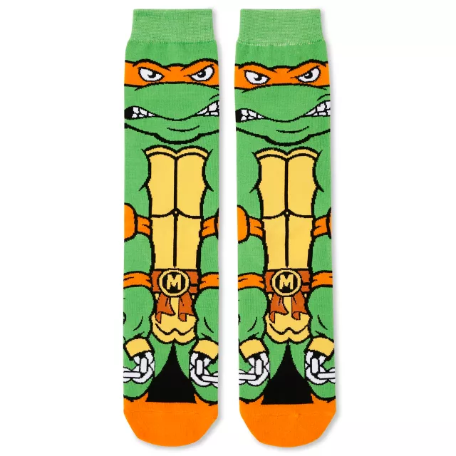 360 Michelangelo Crew Socks - Teenage Mutant Ninja Turtles at Spencer's