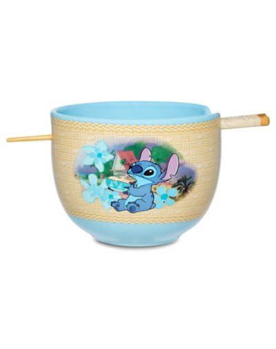 Aloha Stitch Noodle Bowl With Chopsticks - oz
