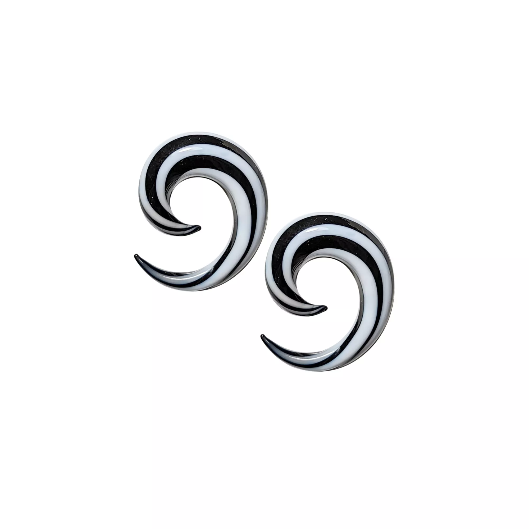 Black and White Stripe Spiral Tapers at Spencer's