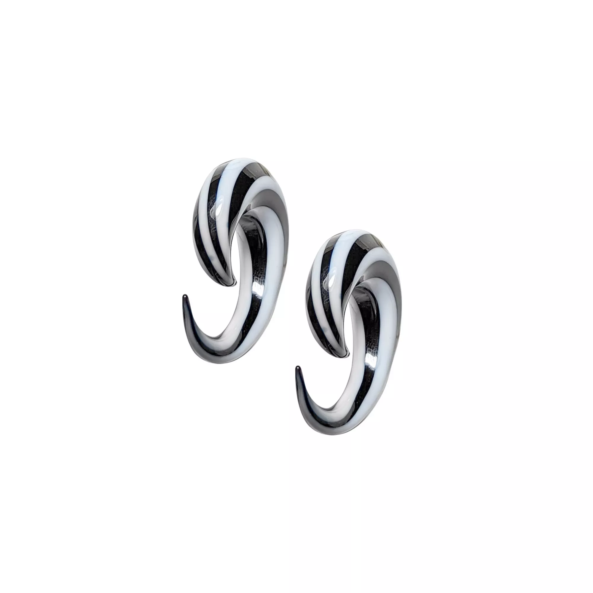 Black and White Stripe Spiral Tapers at Spencer's