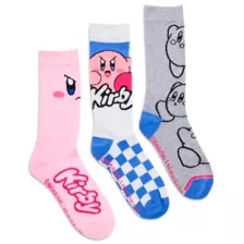 Multi-Pack Kirby Crew Socks 3 Pack at Spencer's