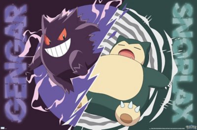 Snorlax Gengar Battle Poster - Pokmon