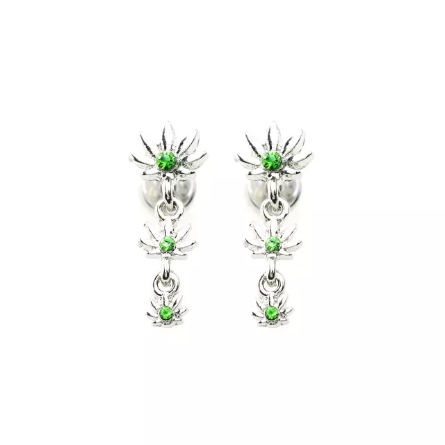 Green CZ Weed Lead Dangle Fake Plugs - 18 Gauge at Spencer's