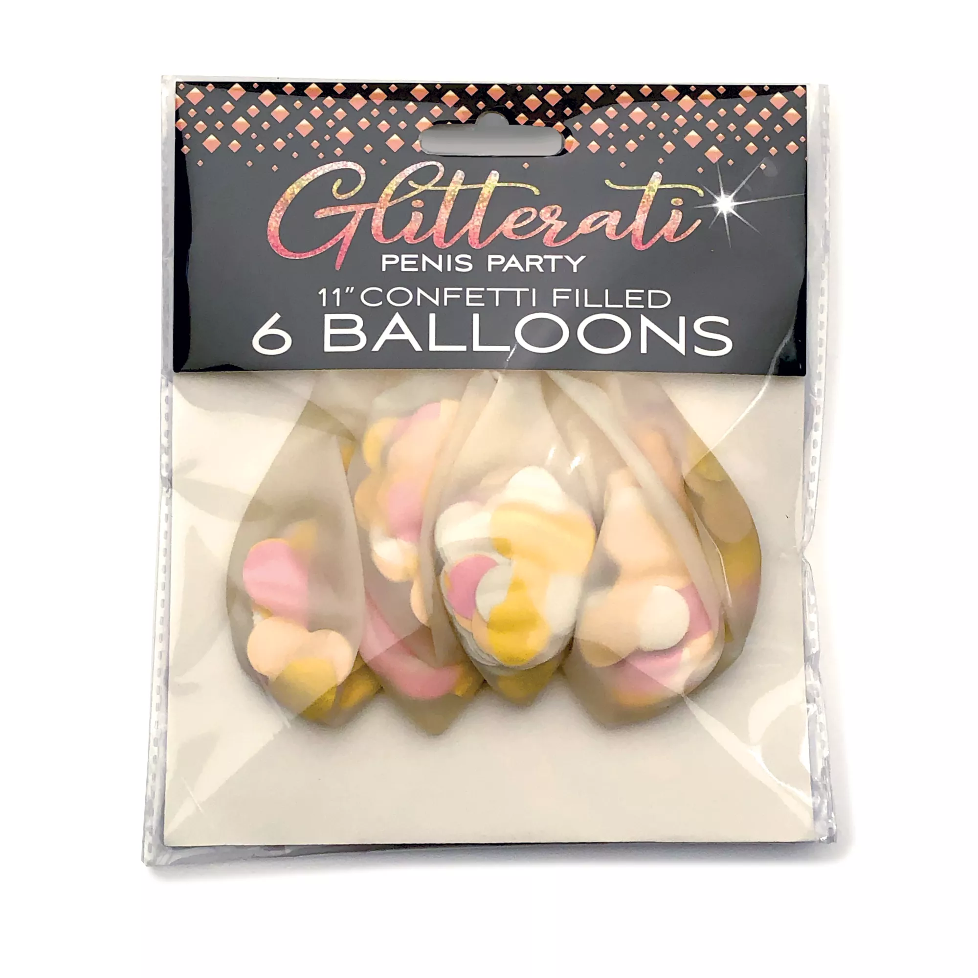 Penis Party Confetti Filled Balloons - 6 Pack