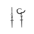 CZ Black Antique Pointy Dagger Handle Huggie Hoop Dangle Earrings at Spencer's