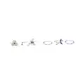 Multi-Pack CZ Butterfly Swirl Hoop Nose Rings and L-Bend Nose Rings 6 Pack - 20 Gauge at Spencer's