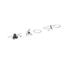 Multi-Pack CZ Butterfly Swirl Hoop Nose Rings and L-Bend Nose Rings 6 Pack - 20 Gauge at Spencer's