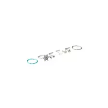 Multi-Pack CZ Heart and Flower Hoops and L-Bend Nose Rings 6 Pack - 20 Gauge at Spencer's