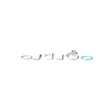 Multi-Pack CZ Heart and Flower Hoops and L-Bend Nose Rings 6 Pack - 20 Gauge at Spencer's