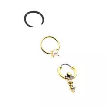 Multi-Pack CZ Goldtone Septum Clicker Retainer and Captive 3 Pack- 16 Gauge at Spencer's
